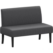 Yaheetech - Canapé 2 Places en Velours Banquette avec Dossier Ergonomique Canapé Moderne pour Salon/Chambre/Bureau/Appartement Gris