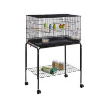 Yaheetech - Jaula para Pájaros 77,5x48x119cm con Soporte de Ruedas Jaula para Periquitos Mascota Negro