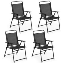 Yaheetech - Conjunto de 4 Sillas Plegables 67 x 57,5 x 94cm Sillas para Exteriores con Estructura de Metal Resistente para Exterior Terraza Jardín