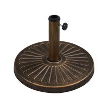 Yaheetech - Pied de Parasol 10 kg Lestage pour Parasols en Résine et Fer pour Terrasse, Piscine, Patio, Jardin, Restaurant Bronze Φ44×32 cm
