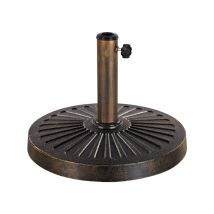 Yaheetech - Pied de Parasol 14 kg Lestage pour Parasols en Résine et Fer pour Terrasse, Piscine, Patio, Jardin, Restaurant Bronze Φ46×34 cm