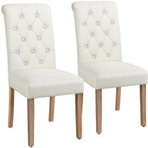 Yaheetech - Lot de 2 Chaises de Salle à Manger avec Chêne Tissu Chaise de Salon Mobilier pour Bureau Cuisine Bar Réunion Hôtel 45,5 x 62 x 98,5cm
