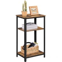 Mesa Auxiliar con Estantes 45 x 35 x 75 cm Vintaje Mesitas de Noche para Salón Dormitorio Sala de Estar de Estilo Rústico para Espacios Límites