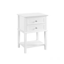 Mesita de Noche con 2 Cajones Mesa Auxiliar Blanco para Sofá Dormitorio Sala de Estar 45 x 35 x 60 cm Blanco - Yaheetech