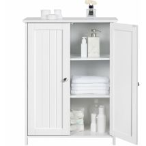 Yaheetech - Mobile Da Bagno Mobiletto Da Terra Autoportante Armadietto Con 2 Ante E Ripiani Regolabili Da Cucina Soggiorno Corridoio Ingresso 60 X 30 
