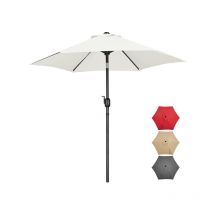 Parasol de Jardin Extérieur Parasol Inclinable Φ230cm avec Cadre en Métal Protection Solaire pour Jardin, Terrasse, Patio, Piscine, Plage,