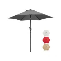 Parasol de Jardin Extérieur Parasol Inclinable Φ230cm avec Cadre en Métal Protection Solaire pour Jardin, Terrasse, Patio, Piscine, Plage,