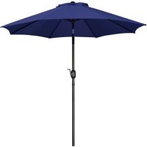 Yaheetech - Parasol Inclinable 270 cm Parasol de Jardin Extérieur 8 Baleines en Métal Bouton-poussoire Manivelle Protection Solaire pour Terrasse