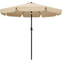 Yaheetech - Parasol de Jardin Extérieur 268 cm Parasol Inclinable 8 Baleines Parasol Balcon avec Manivelle Protection Solaire Terrasse Jardin Plage