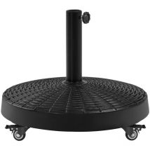 Yaheetech - Pied de Parasol Lourde à Roulettes 24 kg Imitation Rotin Base Parasol en Résine pour Mât de Ø38 mm/ 48 mm du Parasol de Jardin Extérieur