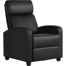 Poltrona Relax Reclinabile Regolabile Divano Monoposto con Poggiapiedi da Soggiorno Camera da Letto 61,5 cm × 87 cm × 99 cm Nero/Similpelle