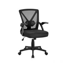 Yaheetech - Sedia da Ufficio Ergonomica Lombare Scrivania Girevole a Rotelle in Rete Traspirante Reclinabile Altezza Regolabile Nera