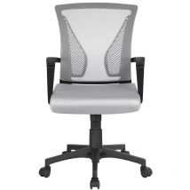 Yaheetech Sedia da Ufficio per Scrivania Ergonomica Reclinabile Girevole Altezza Regolabile con Rotelle Direzionale e Braccioli in Rete Traspirante