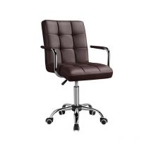 Yaheetech - Silla de Oficina Giratoria Silla de Trabajo Altura Ajustable Carga max 120Kg con Respaldo Marrón