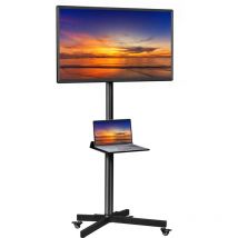 Yaheetech Soporte TV Universal Giratorio Soporte de Televisor con Ruedas para Pantallas de 23-60 Pulgadas Carrito para Televisión VESA 100x100mm a