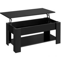 Yaheetech - Table Basse avec Plateau Relevable en Bois mdf, Table de Salon Moderne avec Compartiment Caché, Table avec Porte-Revues, Une Étagère de