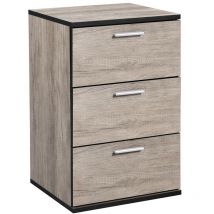 Yaheetech - Table de Chevet Table de Nuit en Bois 40 x 35 x 60 cm Commode de Chevet avec 3 Tiroirs de Rangement pour Chambre à Coucher Salon Bureau