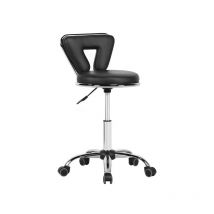 Tabouret de Roulettes Esthétique avec Dossier Réglable en Hauteur Pivotant Tabouret de Bureau en Métal pour Coiffeur Salon de Beauté Manucure