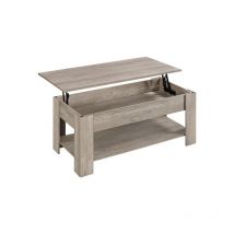 Tavolino da Caffè Sollevabile Tavolo Elevabile da Salotto Divano 120 x 59 x 49,5-62,5 cm Grigio - Yaheetech