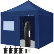 Yaheetech - Tonnelle de Jardin avec fenêtre Rideau de Protection avec revêtement pu et uv 50 pour Camping, Stand Commercial Plage étal Bleu Marine