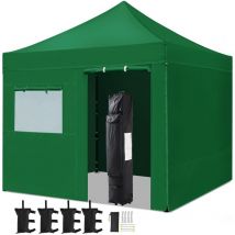 Yaheetech - Tonnelle de Jardin avec fenêtre Rideau de Protection avec revêtement pu et uv 50 pour Camping, Stand Commercial Plage étal Vert Foncé