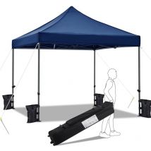 Yaheetech - Tonnelle de Jardin 3 × 3 Tente Pliable Barnum Impermébale avec Sac de Transport à Roulettes/Sacs de Sable/Accessoires Complets pour Foire