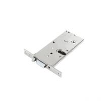 855 E58 lock without cylinder with reversible latch and charging piston 8 mm handle follower 58 mm backset and 22 mm faceplate - Yale