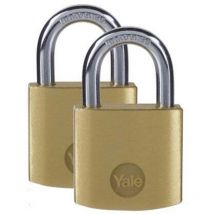 Yale Locks Brass Padlock 20mm, Pack of 2 YALY110B202