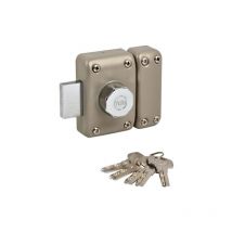 YALE - Verrou de porte à bouton cylindre ø23 mm longeur 50 mm beige