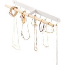 Porta-Gioielli da Parete in Legno e Metallo – 2513 – Include ganci e barra per appendere accessori – Yamazaki