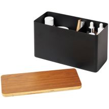 yamazaki Rin Box portaoggetti, Acciaio, Legno, Nero, Taglia Unica