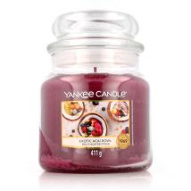 Yankee Candle Exotic Acai Bowl Medium Jar Cylinder Candle Blackcurrant, Cherry (fruit), Coconut, Jasmine, Musk, Rose, Pink Vanilla Pink 1 pièce(s)