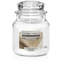 Yankee Candle Duftkerze Mittleres Glas White Linen & Lace 340 g, weiß Kerze Duft Kerze