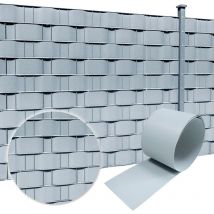 Yardin - 10x Bandes de protection visuelle pvc rigide Protection visuelle balcon Film de clôture opaque pour clôture de jardin, 25m x 19cm Gris clair