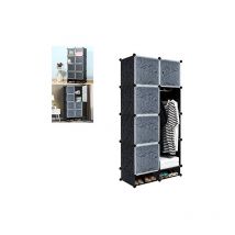 Armoire diy Système d'étagères en plastique Armoire en plastique avec surface de suspension Armoire avec porte 8 compartiments avec 2 armoires à