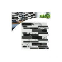Autocollants pour carrelage 30 × 30 cm, panneaux muraux 3D, autocollants pour carrelage, motif mosaïque en marbre pour protection contre les