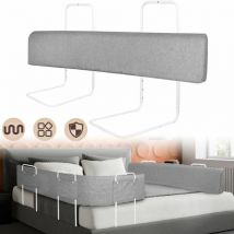 Barrière de lit pour Enfant, Barrière de protection de lit contre les chutes, Barrière de lit Protection de bord de lit, réglable en hauteur Forme