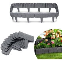 Beeteinfassung Rasenkante Stein Rasenkante Kunststoff PP-Beetbegrenzung Beetumrandungenfür Garten,Wiese LxH 25x23cm20-teilige/5M Anthrazit - Yardin