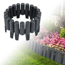 Bordure de Pelouse en Palissade, Palissade de Jardin Aspect Bois, Bordure de Parterre en Plastique, Bordure de Parterre Flexible, (2,8m, 10 Pièces,