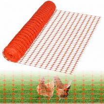 YARDIN Clôture de Clôture de Protection en Plastique, Clôture Mobile, Filet de Délimitation Flexible pour Poules, 3 rouleau de 1 x 50 m Orange