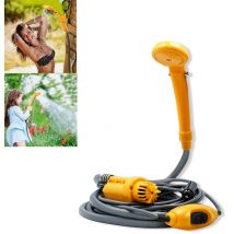 Douche de camping d'extérieur avec pompe 12 v - Douche de voiture portable - Tuyau de 2 m - Pour jardin, camping, voyage, douche pour animal
