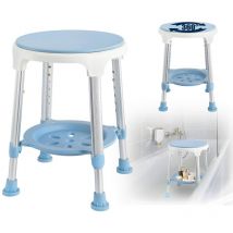 Yardin - Duschhocker Duschstuhl Duschsitz Badezimmerhocker Duschhilfe Badsitz Badhocker für die Dusche 360° Drehbar, Höhenverstellbar, Maximale