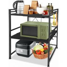YARDIN Étagère à micro-ondes,Étagère de boulangerie Kitchen Storage Rack,Étagère à micro-ondes extensible Microwave Shelf 2 étages