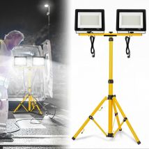 Yardin - Projecteur de Chantier led avec Trépied, Lampe de Travail, Projecteur de Chantier avec Câble d'alimentation, étanche IP66, Projecteur de