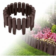 Rasenkante Palisade Gartenpalisade Holzoptik Beeteinfassung Kunststoff Beetumrandung Flexibel Beetzaun für Grten Beete Wege (5,6m, 20 Stück, Braun)