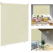 Seitenzugrollo Klemmrollo Verdunkelungs-Rollo Outdoorrollo UV-Schutz und Beschattung zum Schutz der Privatsphäre,für Balkon,Terrasse und Garten Beige