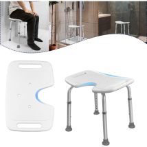 Yardin - Tabouret de douche, Hauteur réglable de 35 à 51 cm, Siège de douche antidérapant en aluminium et plastique, Pour les personnes âgées et les