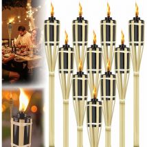 YARDIN Torches pour Jardin Extérieur Torche de Jardin en Bambou, Torches en Bambou 90 cm Torches à Huile Torche Décorative Extérieure, Lampe à Huile