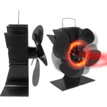 Ventilateur de Cheminée , Ventilateur de Poêle, énergie Thermique, Ventilateur de Cheminée sans électricité, Cheminée Silencieuse à 4 pales - Yardin