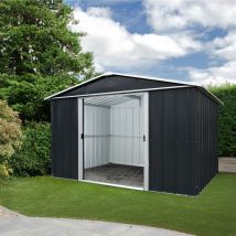 Yardmaster Metall-Gerätehaus "Heidelberg 108", anthrazit, 6,44 m², ohne Bodenrahmen